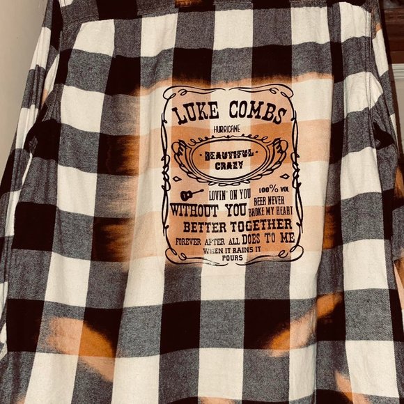 Luke Combs Custom Bleached Flannel - Picture 1 of 1